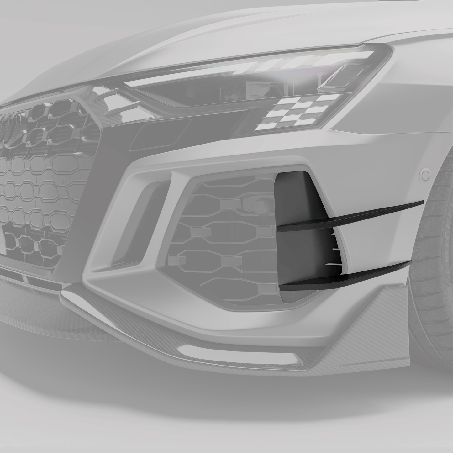 Revozport Carbon Fibre Front Bumper Canards for Audi RS3 8Y