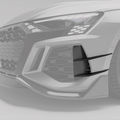 Revozport Carbon Fibre Front Bumper Canards for Audi RS3 8Y