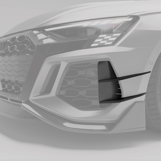 Revozport Carbon Fibre Front Bumper Canards for Audi RS3 8Y