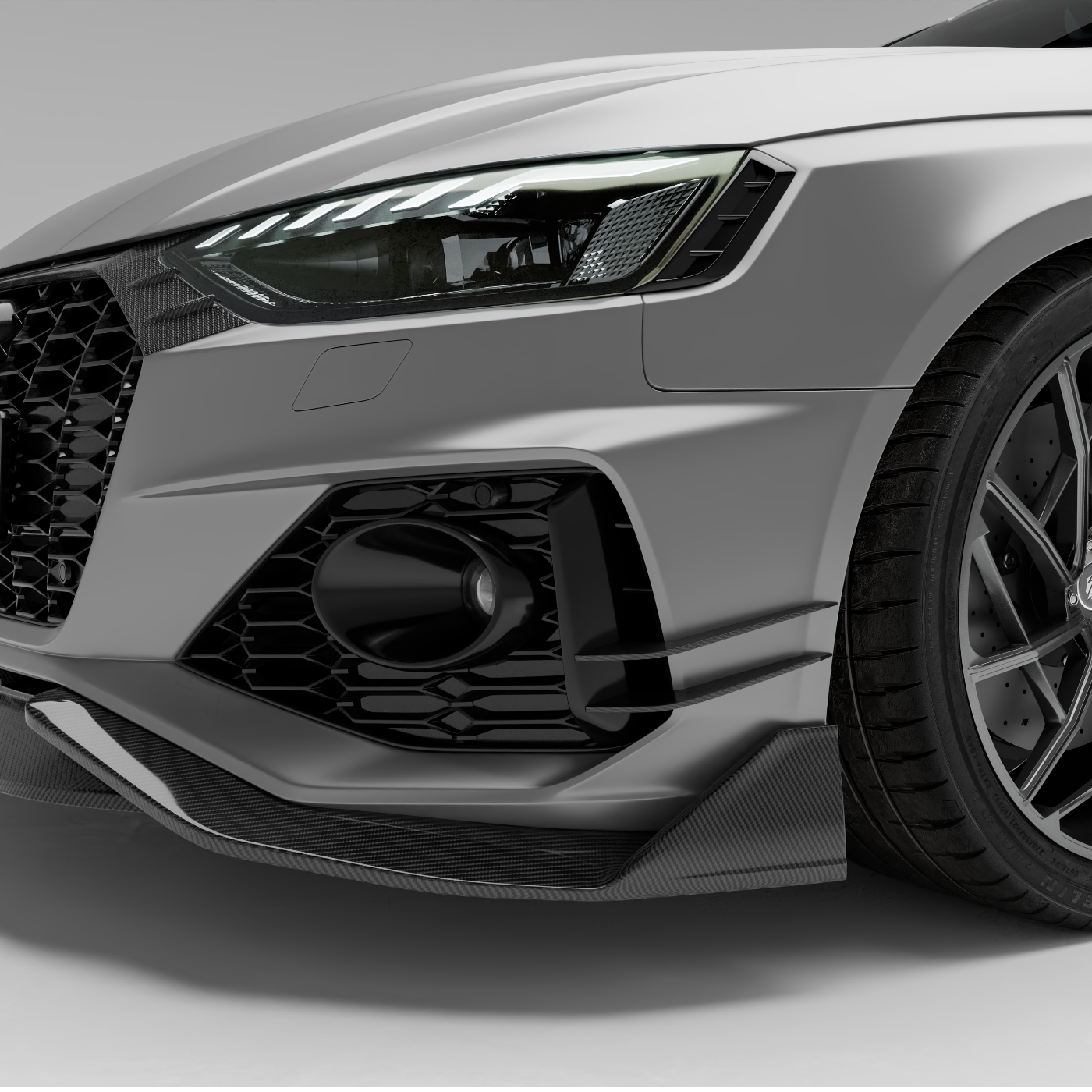Revozport Carbon Fibre Front Bumper Canards for Audi RS4 B9.5