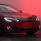 12-21 Tesla Model S NOVA-Series LED Projector Headlights Black | AlphaRex