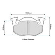 PBS Peugeot 205 GTI Rear ProTrack Performance Brake Pads 1301PT - FD Racing