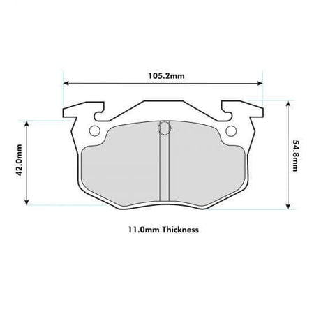 PBS Renault Clio 2.0 Williams 16V Rear ProTrack Performance Brake Pads 1301PT - FD Racing
