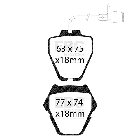 EBC Yellowstuff 4000 Series Street and Track Brake Pad Set (DP41328R) Image 2