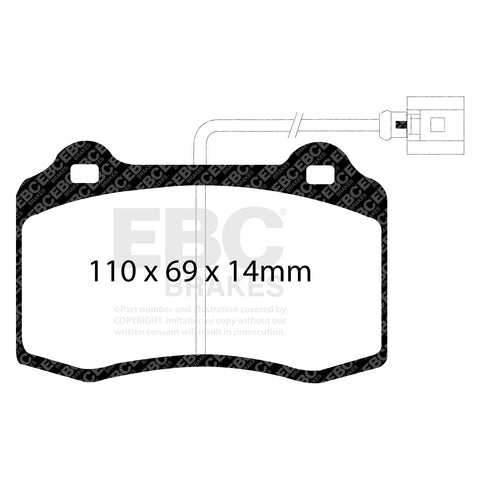 EBC Redstuff 3000 Series Sport Brake Pad Set (DP31140/2C) Image 1