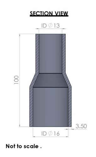 Silicon Hoses 16-13mm Straight Reducer Silicone Hose (FMS16-13) - photo 3