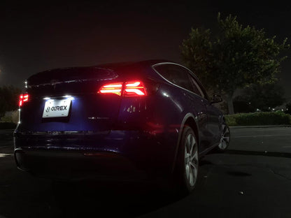 17-23 Tesla Model 3 / 20-24 Model Y (Without Stock Amber Turn Signal) PRO-Series LED Tail Lights Jet Black | AlphaRex