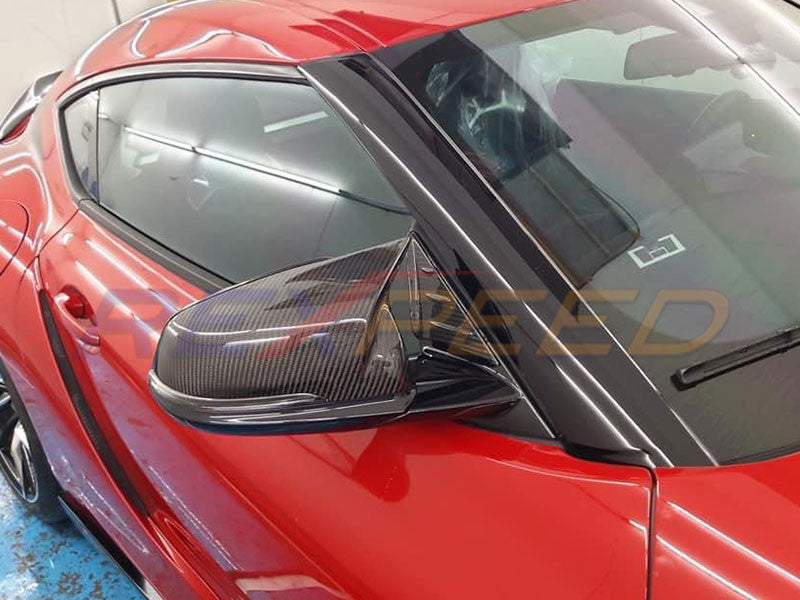 Rexpeed Carbon Fiber Mirror Caps Gloss for Toyota Supra 2020+
