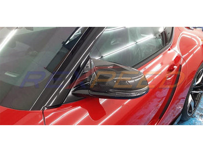 Rexpeed Carbon Fiber Mirror Caps Gloss for Toyota Supra 2020+