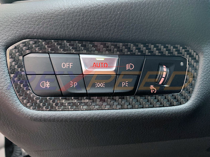 Rexpeed Carbon Fiber Cluster Switch Panel Badge for Toyota Supra