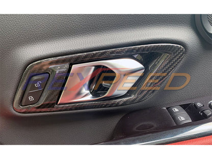 Rexpeed Dry Carbon Inner Door Handle Covers Gloss for Toyota Supra