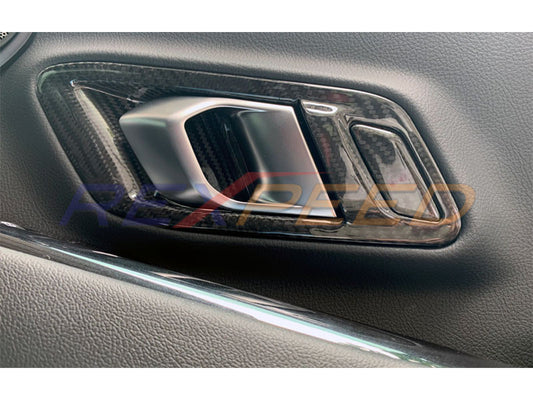 Rexpeed Dry Carbon Inner Door Handle Covers Gloss for Toyota Supra