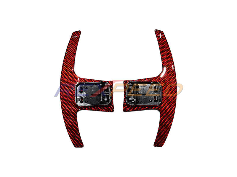 Rexpeed Dry Carbon Steering Wheel Shift Paddles Red for Toyota Supra