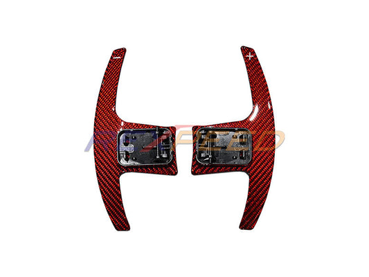Rexpeed Dry Carbon Steering Wheel Shift Paddles Red for Toyota Supra