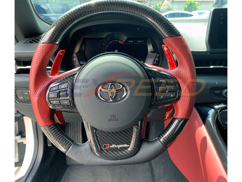 Rexpeed Dry Carbon Steering Wheel Shift Paddles for Toyota Supra