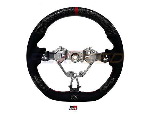 Rexpeed Carbon Fiber Black Suede Steering Wheel Matte for GR86/BRZ