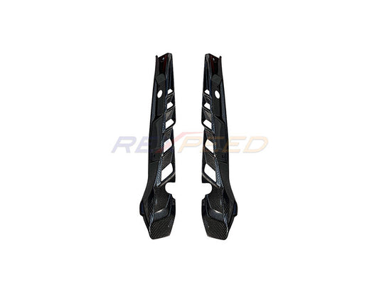 Rexpeed Dry Carbon Engine Side Fender Shrouds - Gloss for Subaru WRX