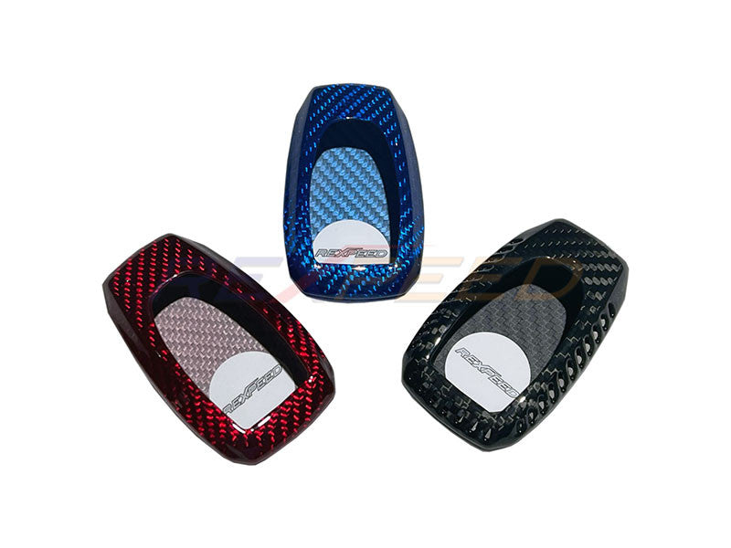 Rexpeed Dry Carbon Key Fob Cover Blue for Subaru WRX