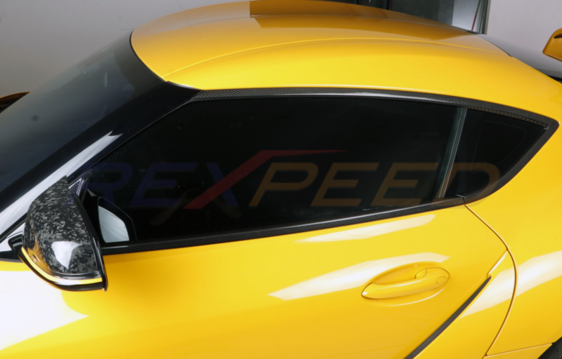 Rexpeed Carbon Fiber Door & Window Moulding Cover for Toyota Supra
