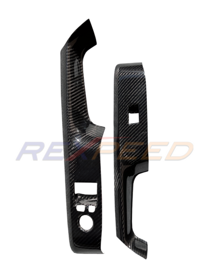 Rexpeed Supra GR Dry Carbon Window Switch Panel Cover Gloss