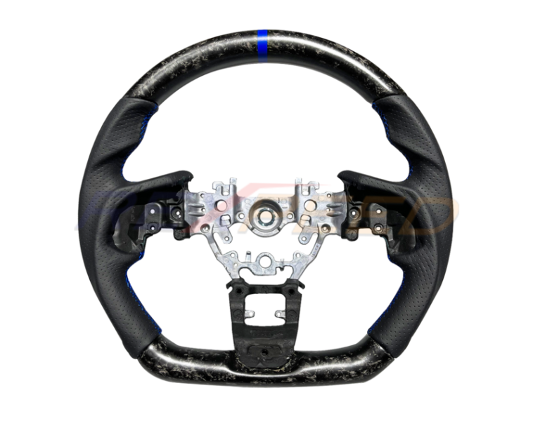 Rexpeed Forged Carbon Steering Wheel Matte Black Leather for Subaru WR