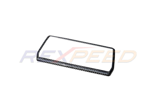Rexpeed Carbon Fiber Central Display Cover Trim - Matte for Toyota Sup