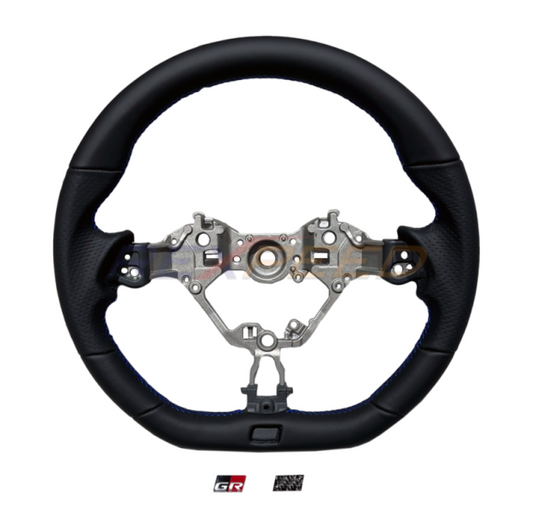 Rexpeed Black Leather Steering Wheel for GR86/BRZ 2022+
