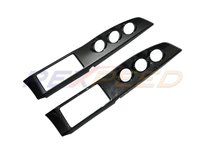 Rexpeed Carbon Fiber Dash Trim Panel Triple Gauges Gloss FRS/BRZ