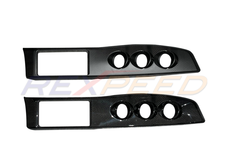 Rexpeed Carbon Fiber Dash Trim Panel Triple Gauges Gloss FRS/BRZ