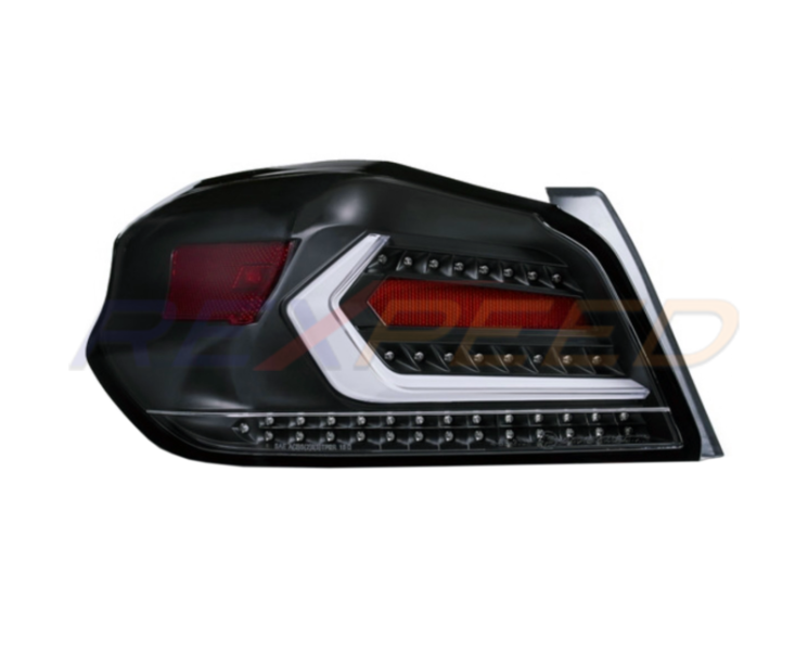Rexpeed VA WRX/STI Tail Lights V2 Smoky Black Lens Red Tubes