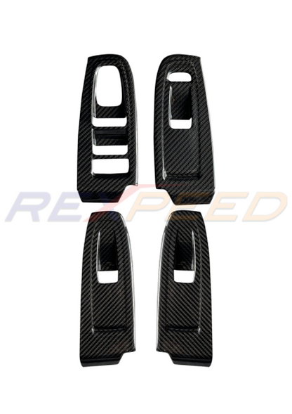 Rexpeed Dry Carbon Window Switch Panel Cover Red for Subaru WRX