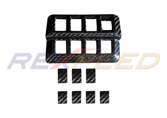 Rexpeed Dry Carbon Front Left Switch Button Covers Matte for Subaru WR