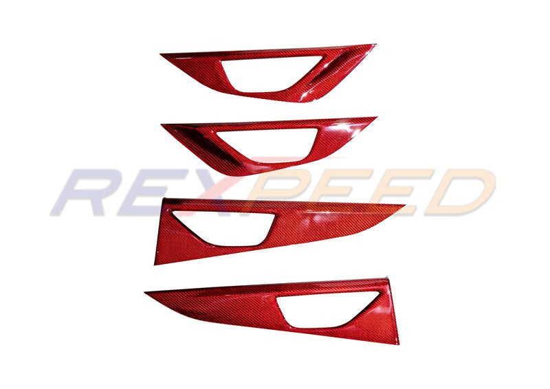 Rexpeed Dry Carbon Door Handle Trim Cover Set 4pcs Black for Subaru WR
