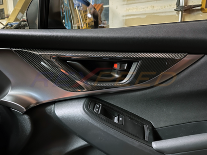 Rexpeed Dry Carbon Door Handle Trim Cover Set 4pcs Black for Subaru WR