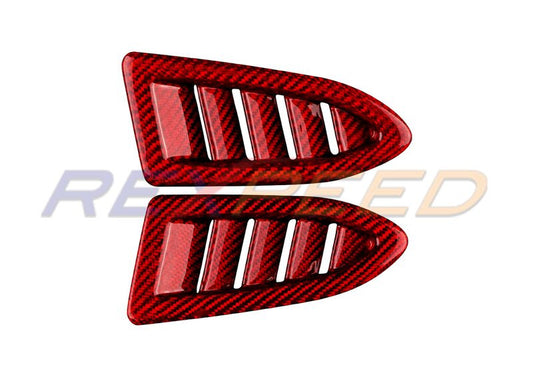 Rexpeed Dry Carbon Defroster Vent Covers for Subaru WRX - Red