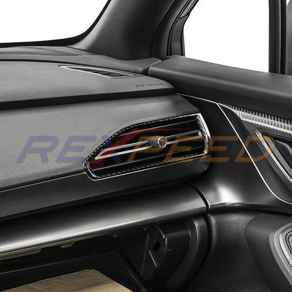 Rexpeed Dry Carbon AC Vent Trim Covers Red for Subaru WRX