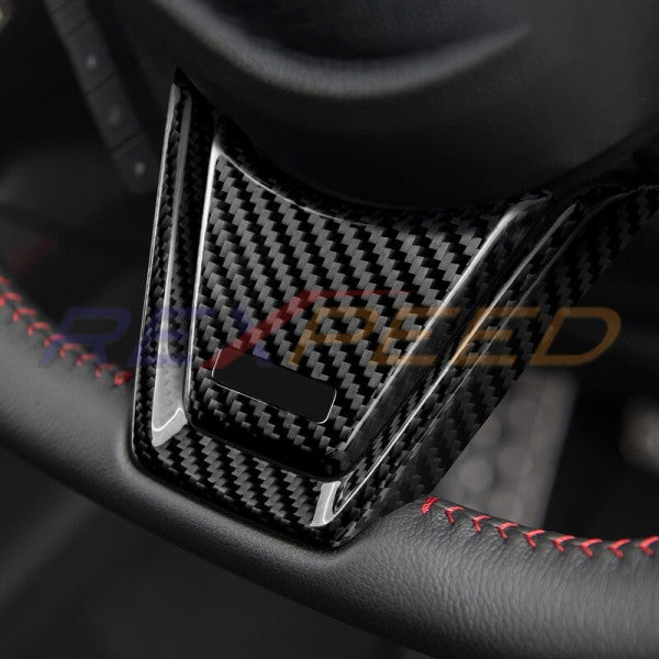 Rexpeed V2 Dry Carbon Steering Wheel Cover Red for Subaru WRX