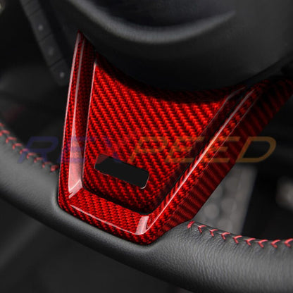 Rexpeed V2 Dry Carbon Steering Wheel Cover Red for Subaru WRX