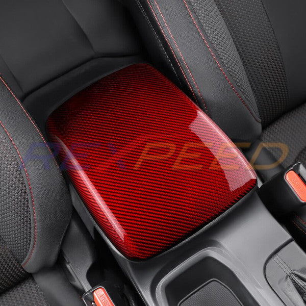 Rexpeed Dry Carbon Armrest Cover OEM Black for Subaru WRX