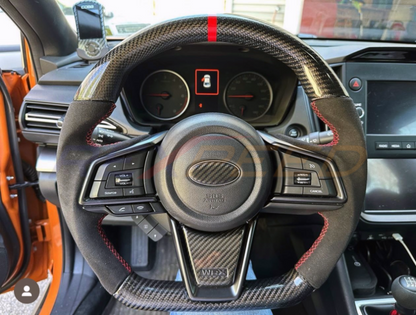 Rexpeed Dry Carbon Fibre Steering Wheel Cover for Subaru WRX VB