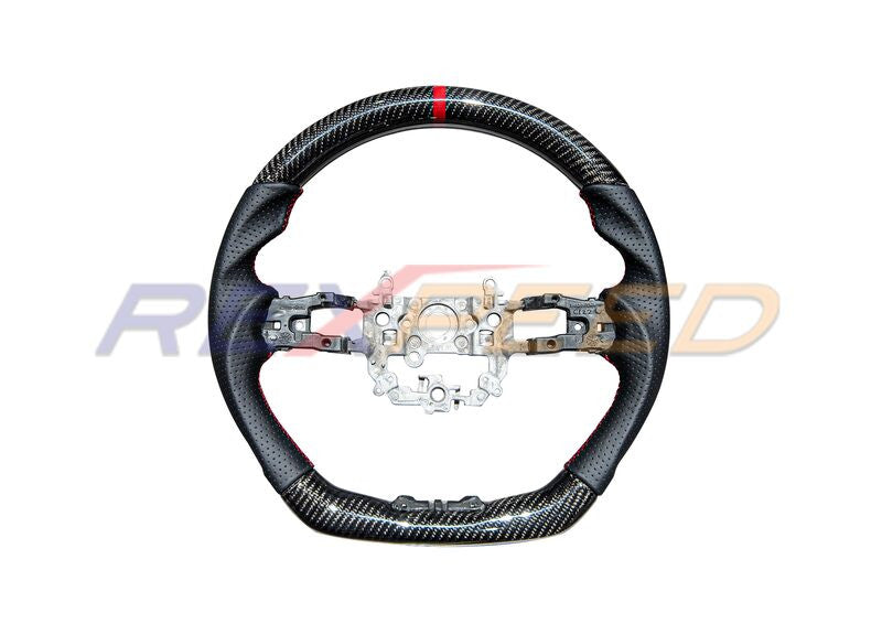 Rexpeed Carbon Fibre Steering Wheel Black Leather Matte for Honda Civi