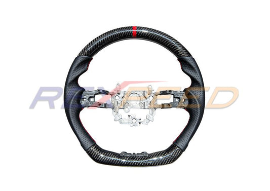 Rexpeed Carbon Fibre Steering Wheel Black Leather Matte for Honda Civi