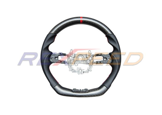 Rexpeed Carbon Fibre Steering Wheel Black Leather Matte for Honda Civi