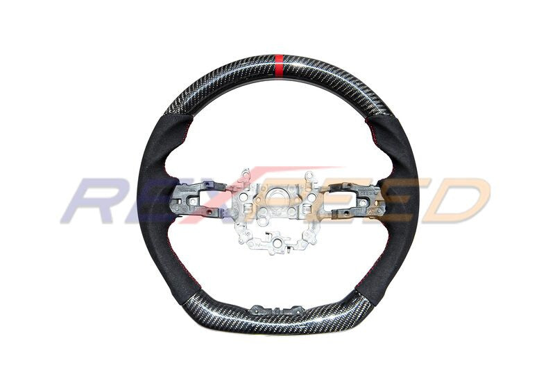 Rexpeed Carbon Fibre Steering Wheel Black Suede Matte for Honda Civic