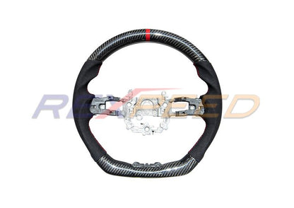 Rexpeed Carbon Fibre Steering Wheel Black Suede Matte for Honda Civic