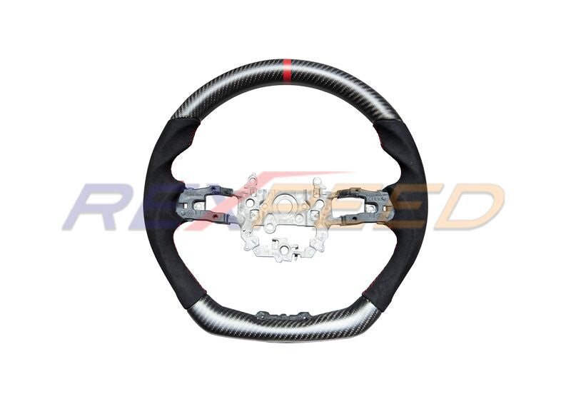 Rexpeed Carbon Fibre Steering Wheel Black Suede Matte for Honda Civic