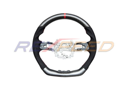Rexpeed Carbon Fibre Steering Wheel Black Suede Matte for Honda Civic