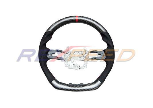 Rexpeed Carbon Fibre Steering Wheel Black Suede Matte for Honda Civic