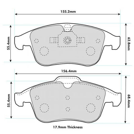 PBS Renault Clio MK4 RS 200/220 1.6 Front Performance Brake Pads 1765 - FD Racing