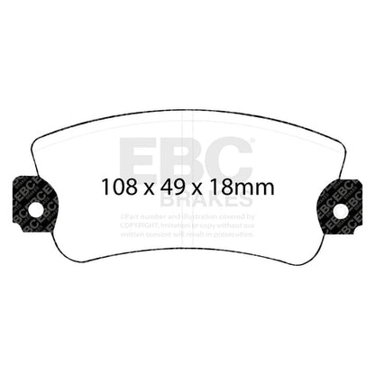EBC Greenstuff 2000 Series Sport Brake Pad Set (DP2485) Image 1